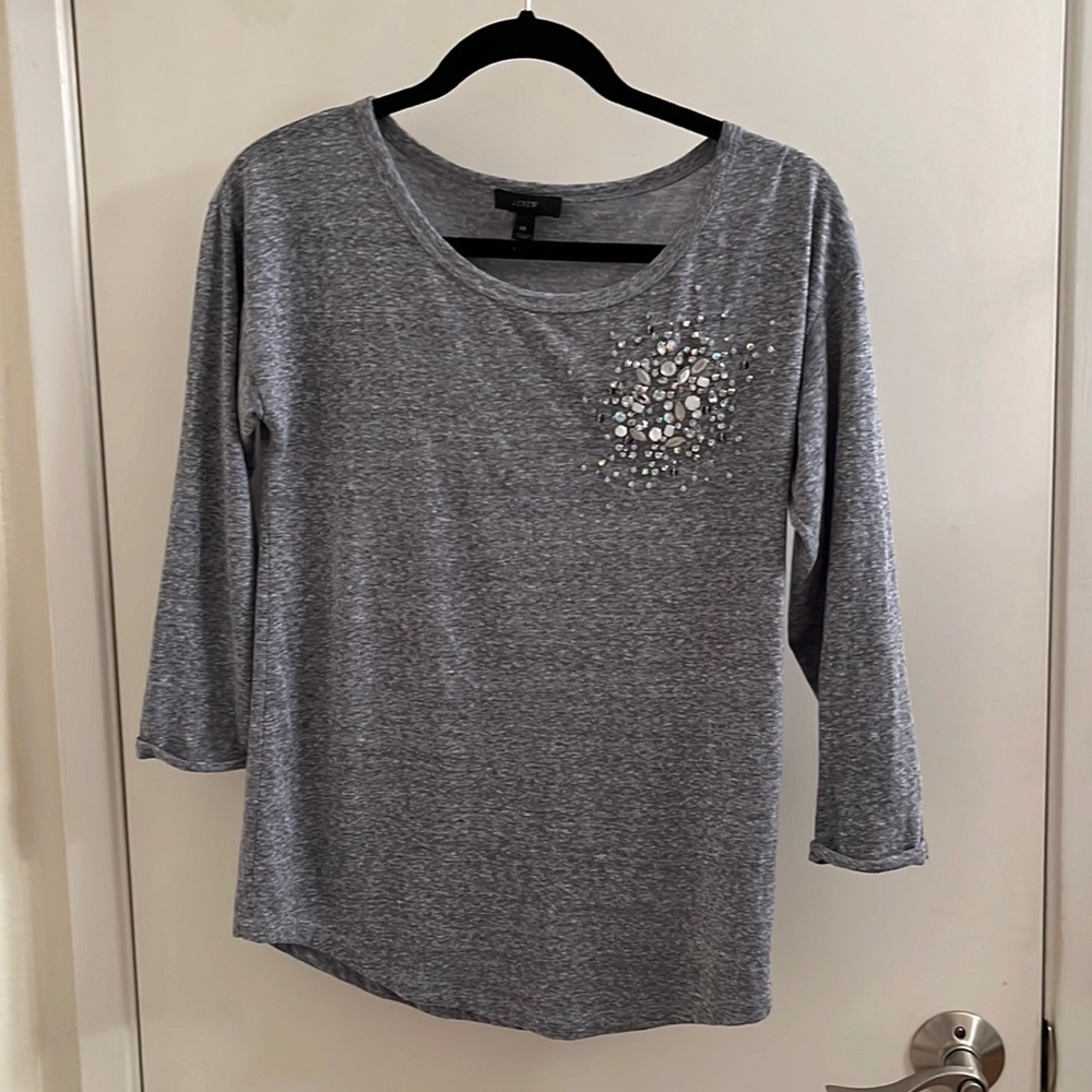 J Crew Crystal Jeweled Top